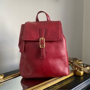 COACH VINTAGE RED LEATHER BACKPACK BAG